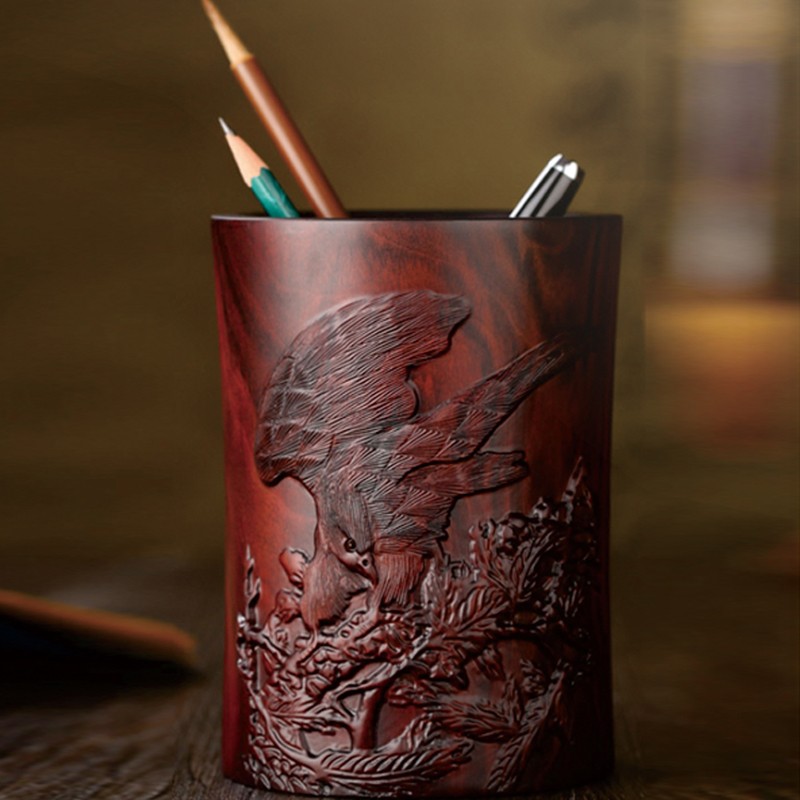 红木笔筒
